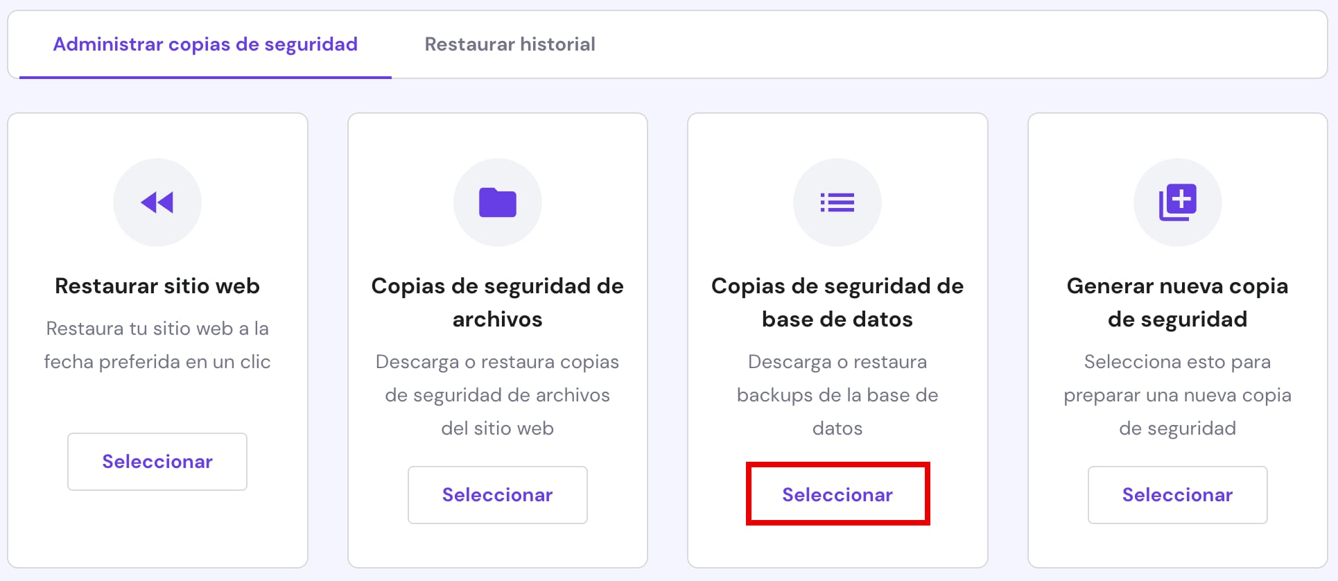 Restaurar una copia de seguridad de una base de datos