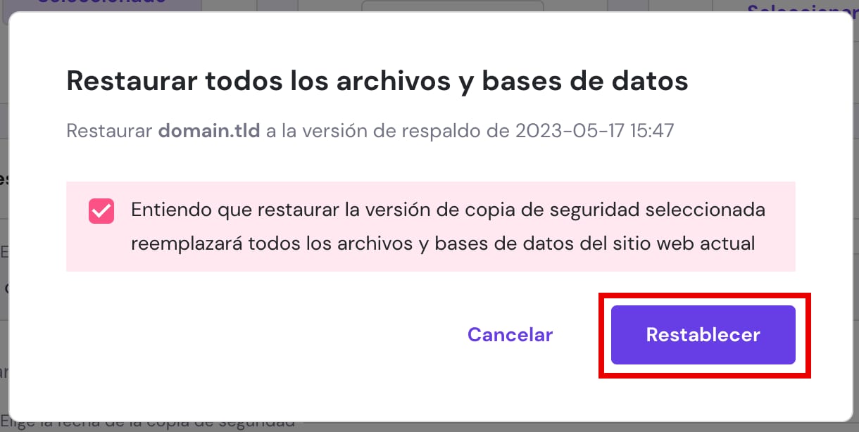 Restaurar un sitio web completo