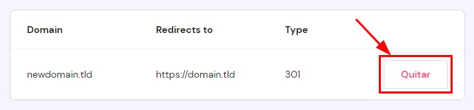 Cómo eliminar la redirección de dominio en hPanel en Hostinger