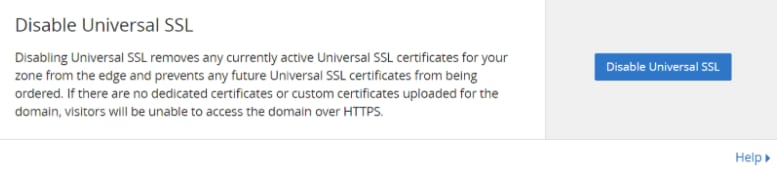 La configuración Universal SSL en Cloudflare