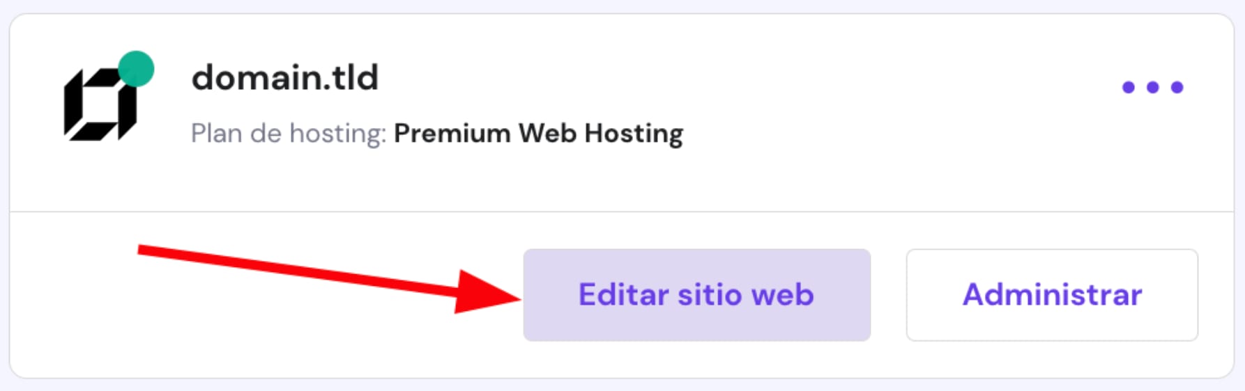 Un botón para editar un sitio web