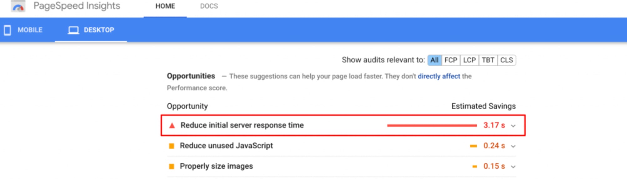 Herramienta PageSpeed Insights