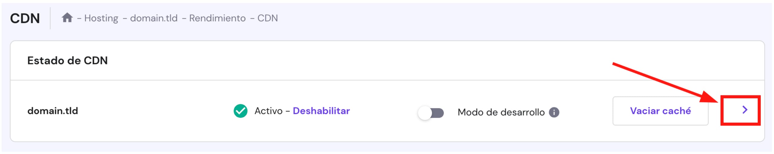 Acceda a la configuración CDN del sitio web preferido