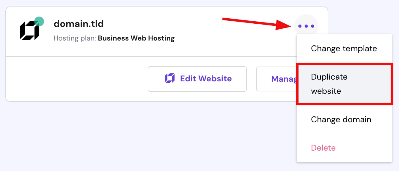 Duplicating a builder-based website at Hostinger