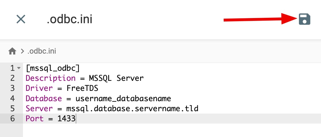 Creating a new file in the file manager