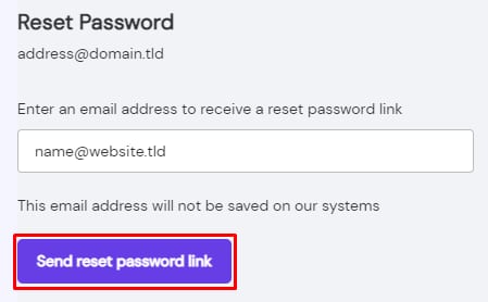 Resetting a password of an email account