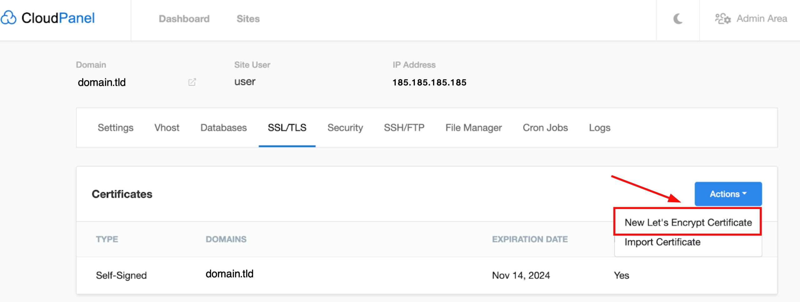 Installing an SSL on a VPS with CloudPanel