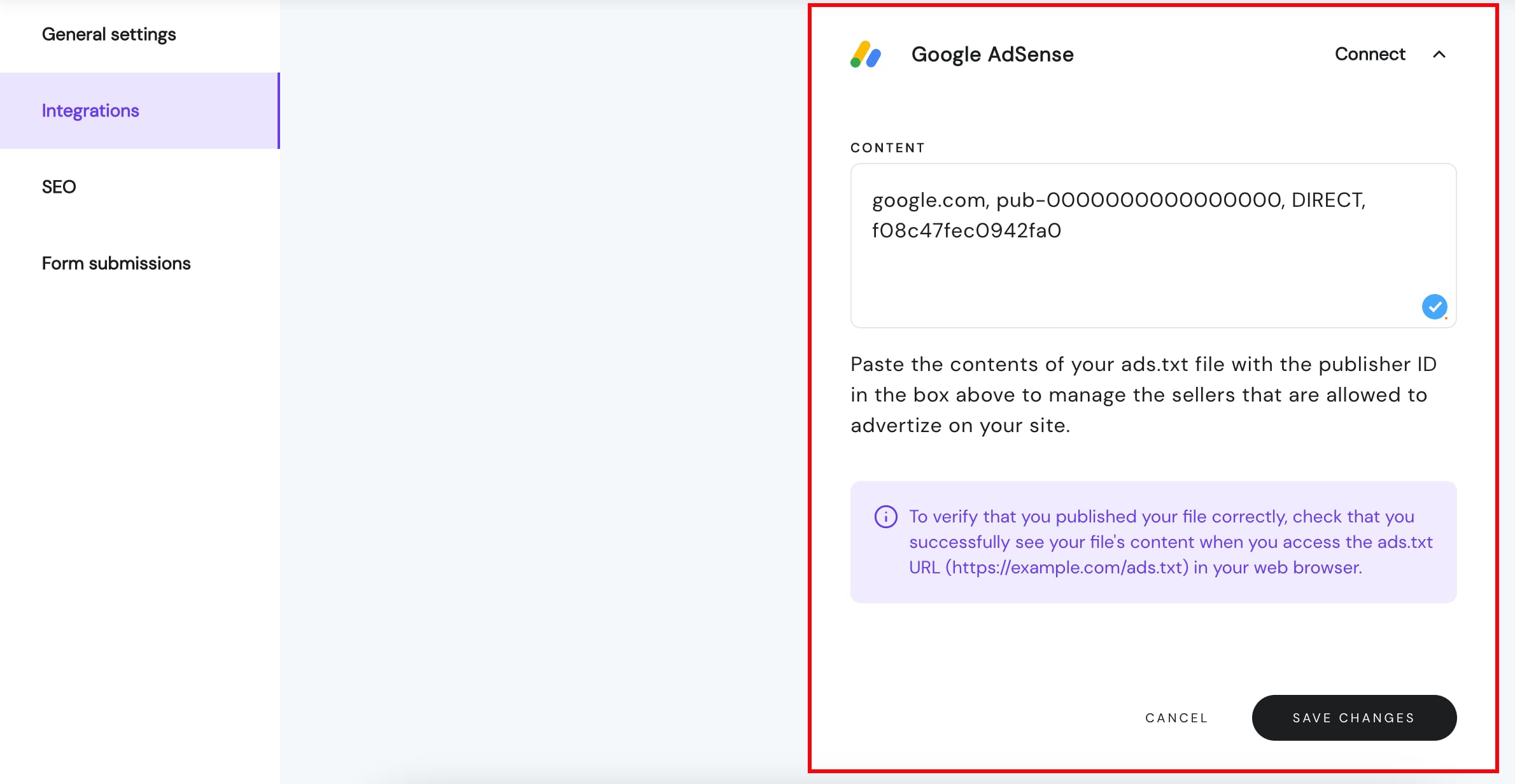 Uploading an ads.txt file to a website created with Hostinger Website Builder