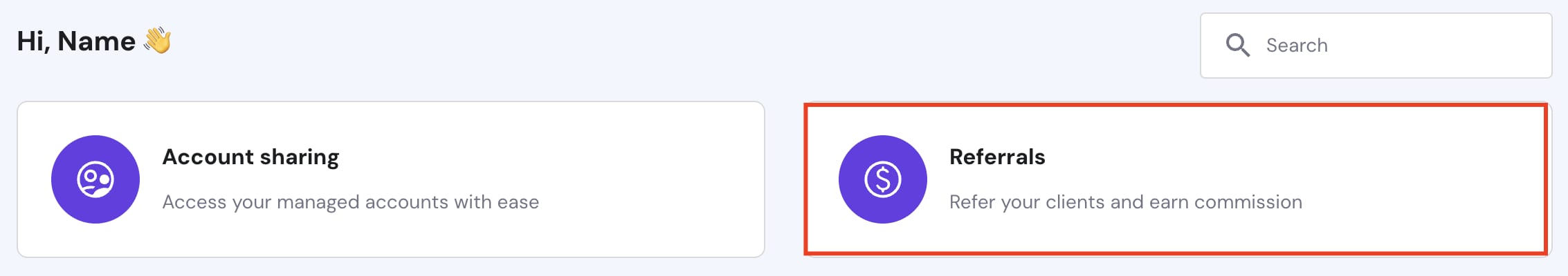 The Referrals section on hPanel
