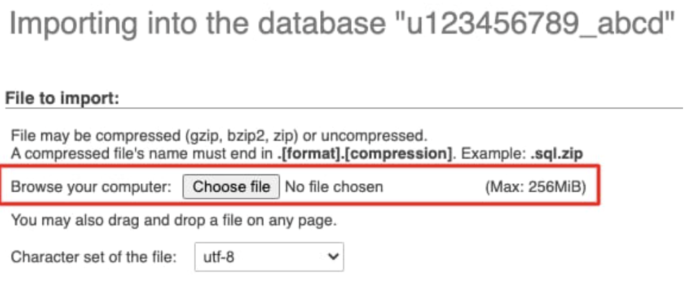 Seleccionar base de datos