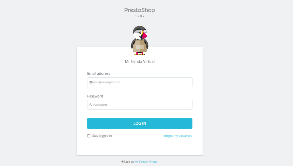 Log in PrestaShop