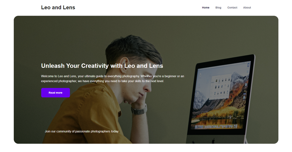 La vista principal del tema de blog Hostinger