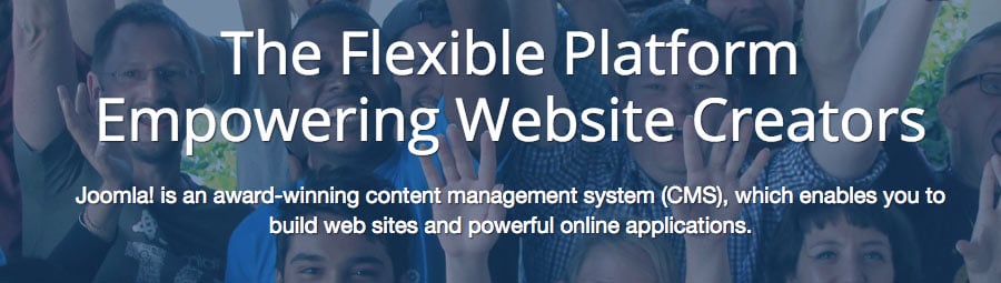 La página de inicio de Joomla.