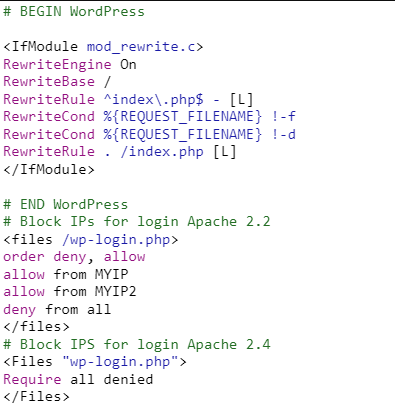 Código para limitar el acceso a wp-login a una sola IP