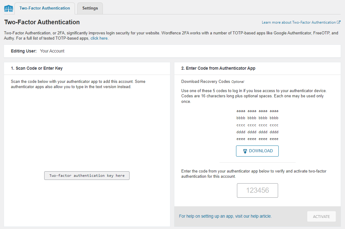 Autenticación en dos factores con Wordfence Login Security