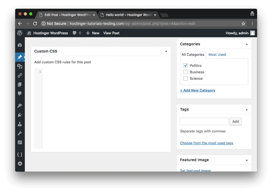 css personalizado en wordpress para entradas individuales