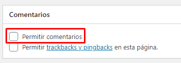 Desactivar los comentarios en los medios en WordPress