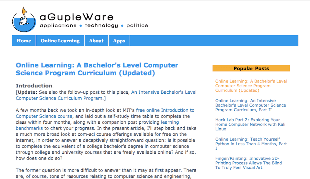 Imagen del sitio web aGupieWare