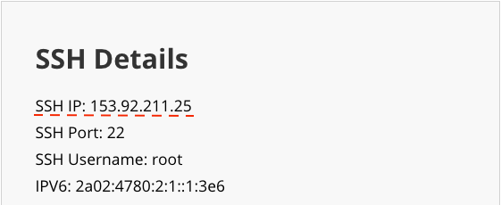 Ubicación de dirección IP dedicada de VPS