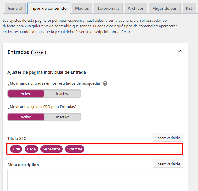Aplicar títulos SEO a las entradas automáticamente con variables