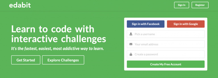 Sitio web para aprender a programar Edabit