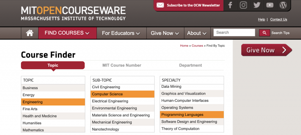Sitio de OpenCourseWare del MIT