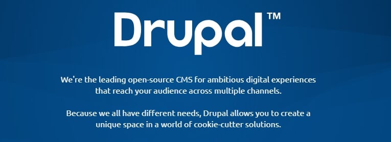 Mejores cms: Página de inicio de Drupal.