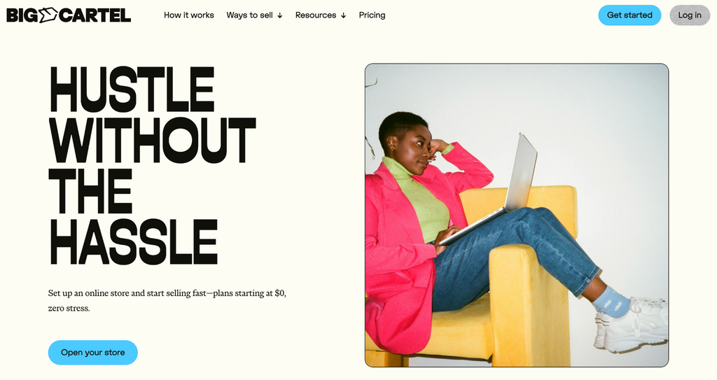 Sitio web de Big Cartel