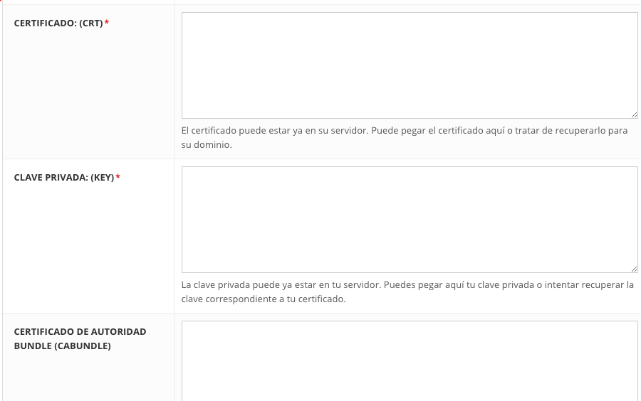 Agregando un certificado SSL personalizado a través de tu panel de control de Hostinger.
