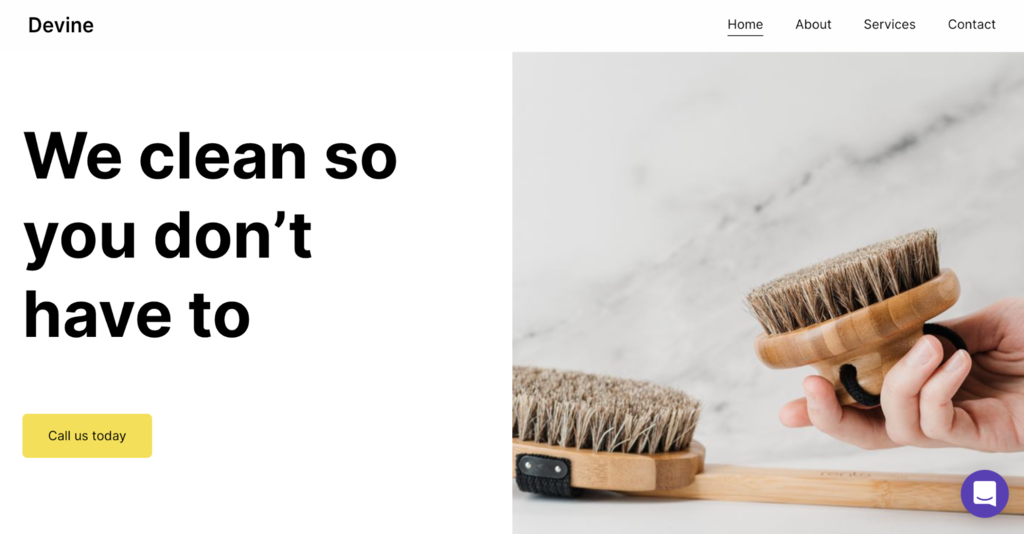 Plantilla para páginas web de Zyro Divine