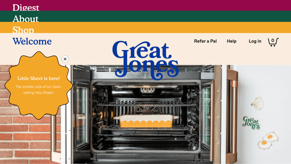 Página de inicio de Great Jones