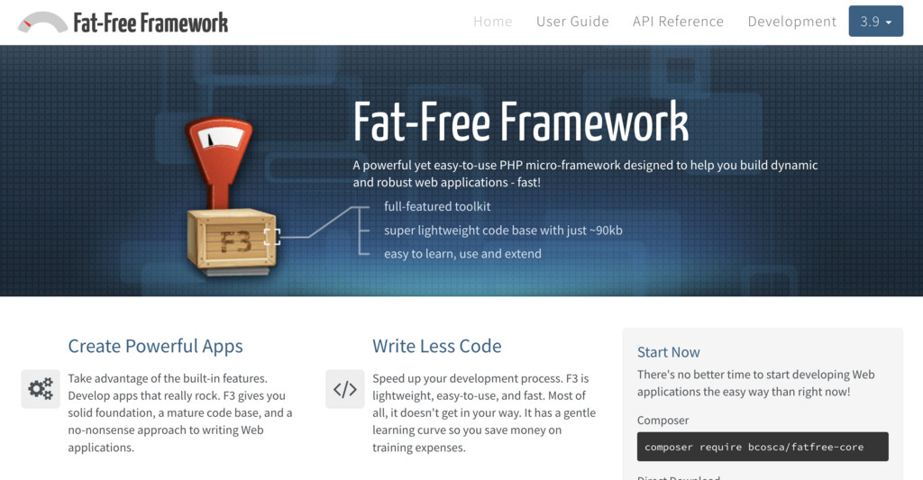 Página oficial de Fat-Free Framework