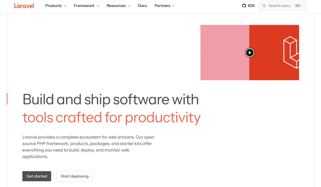 Página oficial de Laravel