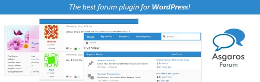 El plugin Asgaros Forum.