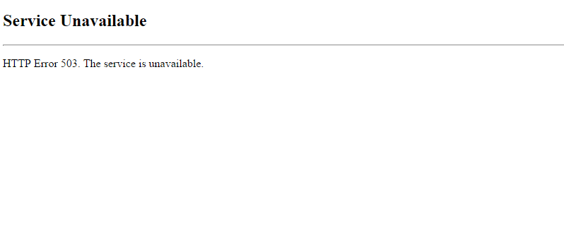 Mensaje de error 503 service unavailable