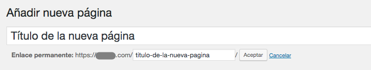Establecer slug de página de WordPress