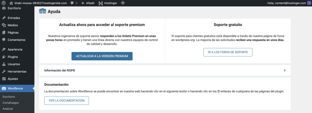 Plugin WordFence de WordPress