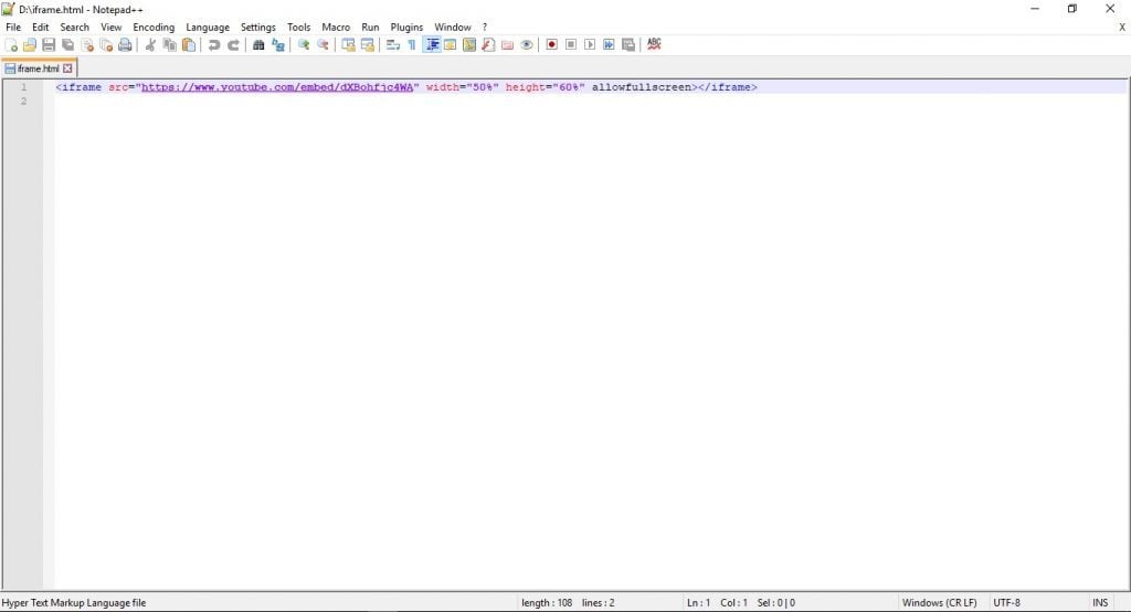 Editor HTML Notepad ++