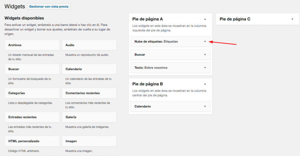 Mostrar etiquetas de WordPress en el widget de nube de etiquetas