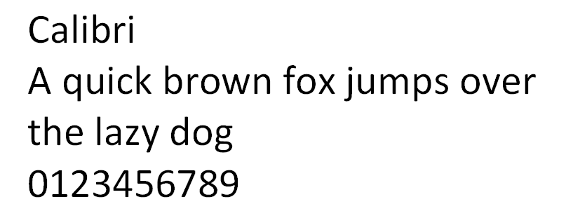 Tipografía Calibri
