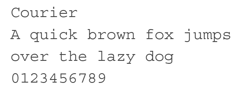 Tipo de letra Courier