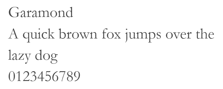 Diseño de fuente de Garamond