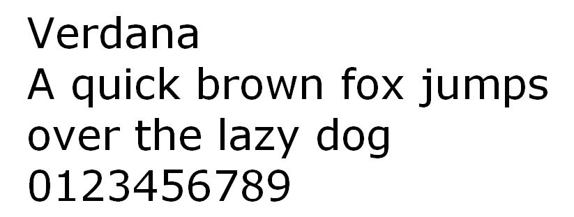 Fuente HTML Verdana