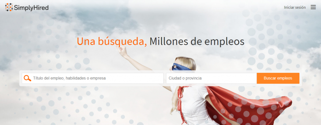 Página de inicio de Simply Hired