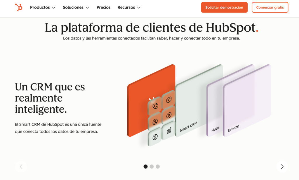 Sitio web de HubSpot
