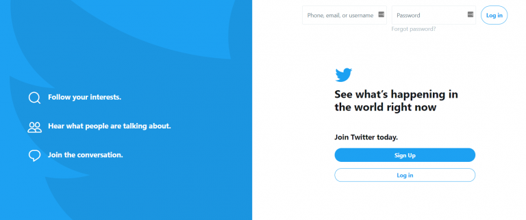 El sitio de redes sociales de Twitter para promocionar un sitio web