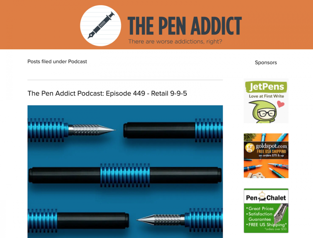 Página de inicio de The Pen Addict