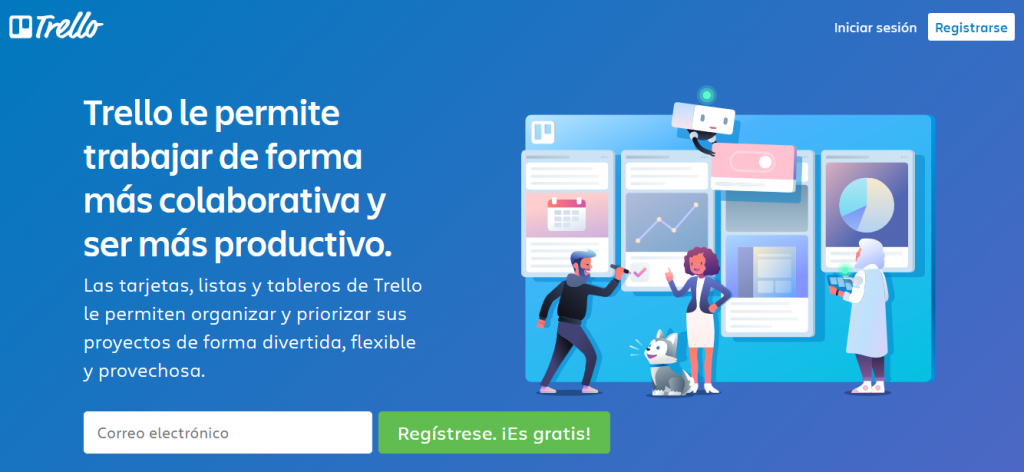 Página de inicio de Trello