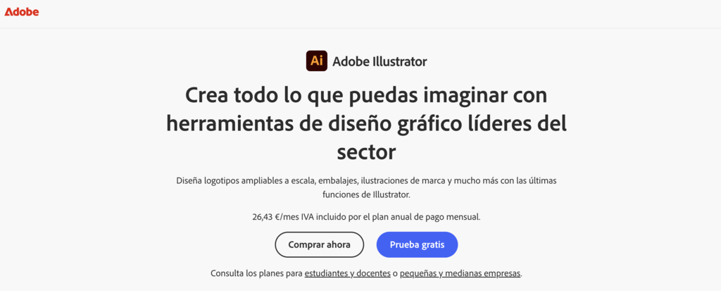 Sitio web de Adobe Illustrator