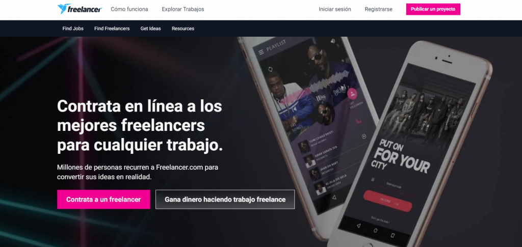 Página web de Freelancer